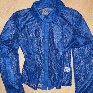 Blue Lace Blouse